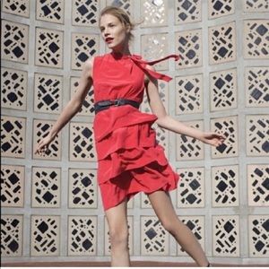 LAST CHANCE Girls From Savoy Anthropologie Red Silk Dress
